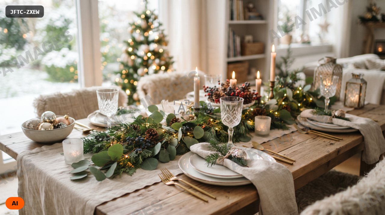 Holiday table setting background