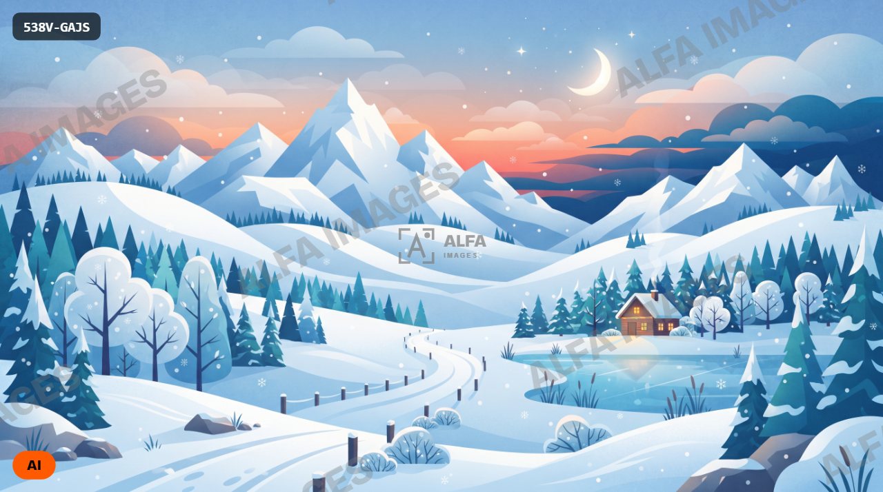 Vector snow landscape